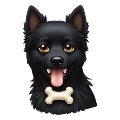 Little black spitz with bone in your mouth sticker
