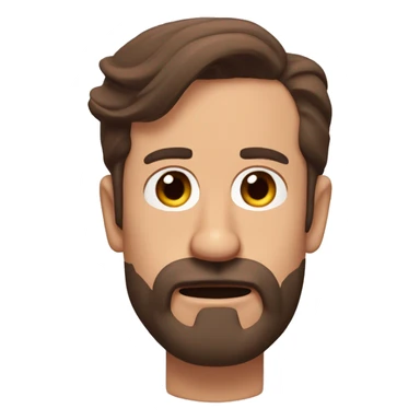 Ted lasso head frown brown hair beard sticker