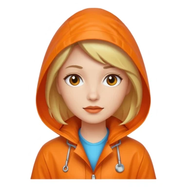 orange Raincoat Pedestrian woman  sticker