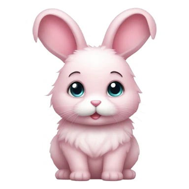 Cute bunny with heart eyes and pink fluffy ears sticker