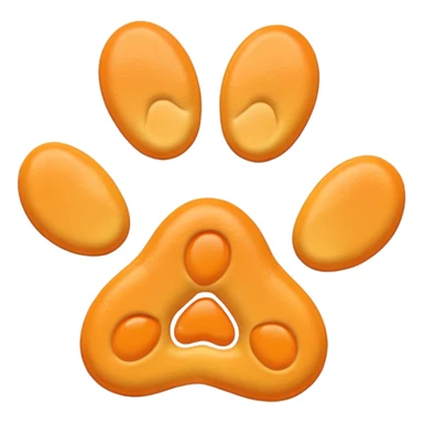 a very light pale pastel yellowy orange pawprint sticker