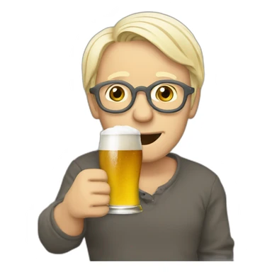 lepen qui boit une biere sticker