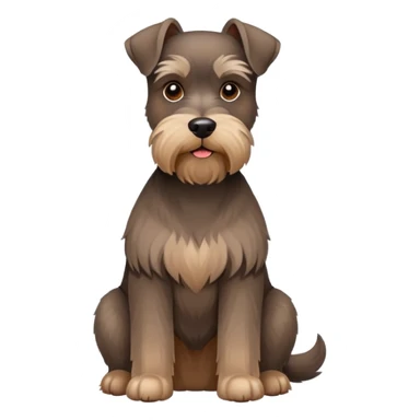 brown schnauzer dog sitting sticker