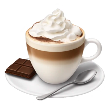 Café au lait avec chantilly et cacao sticker