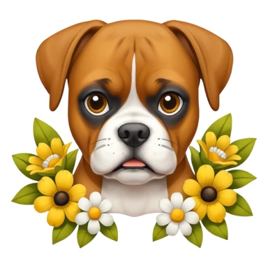 Boxer dog named daisy like the flowers  sticker