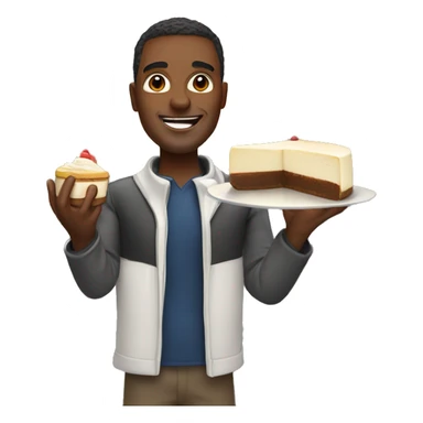 man in newyork with cheesecake sticker