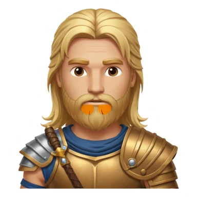 ancient greek warrior with long blonde hair and beard sticker