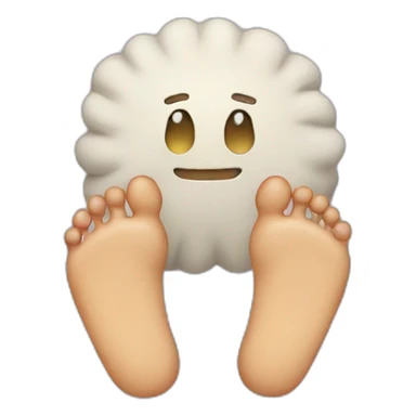 a pillow between feet sticker