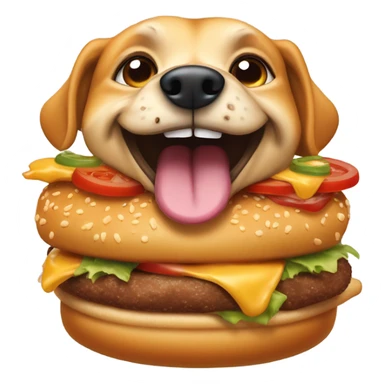Dog eating burger  sticker