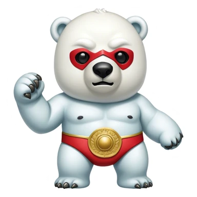 Polar bear wearing a luchador mask sticker