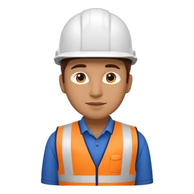 Un ingeniero Casco color blanco chaleco azul con franja blanca color azul marino sticker