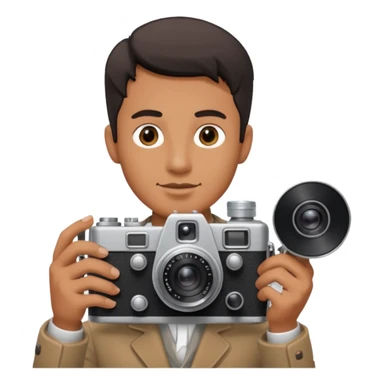 man hold film Camera sticker