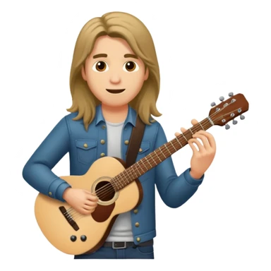 Guy with long hair guitarist sticker