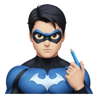 nightwing with white eyes analyzing evidence sticker