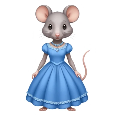 rat with beautiful blue dress sticker