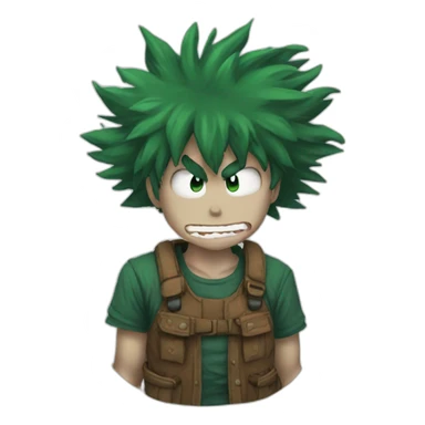 Deku in rage going bes sticker