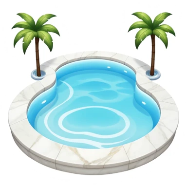 Outdoor luxurious expensive big white marble pools sticker