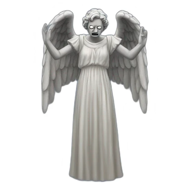 Angry weeping angel full body sticker