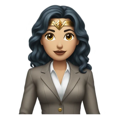 Wonder Woman wearing a business suit instead of superhero costume with no mask or emblem  sticker