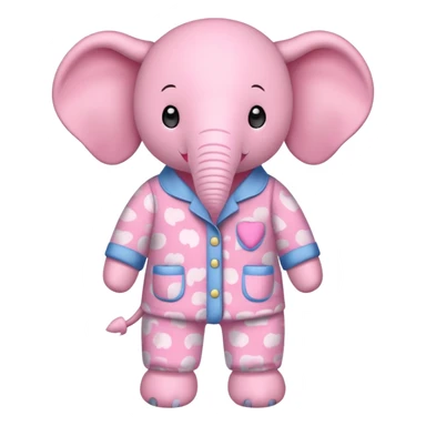 pink elephant roller rabbit pajamas  sticker
