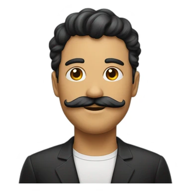 Un mec avec un moustache cheveux noir qui mets son bras en avant sticker