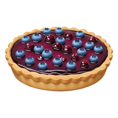 Make an emoji of a blueberry tart (small) that's broken off a bit so you can see the blueberry jam sticker