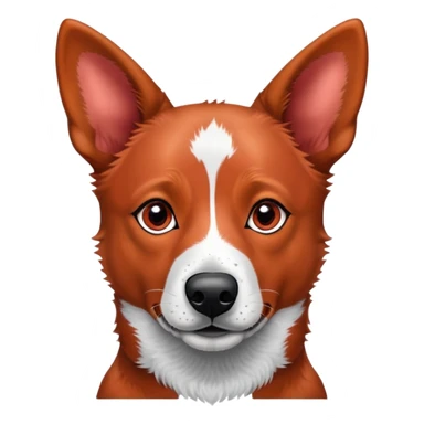 head shot of a red heeler cattle dog with speckled red coat and pointed ears sticker