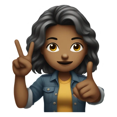 A girl flipping someone off with her middle finger sticker