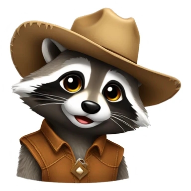 Cute raccoon wearing a cowboy hat  sticker
