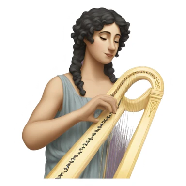 Sappho a harp in his hand sticker