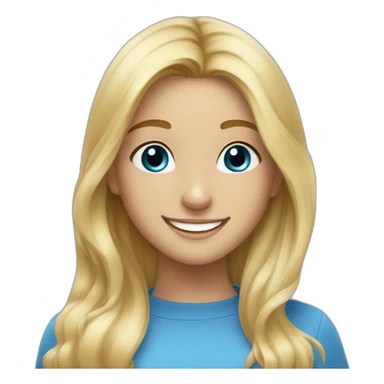 happy girl with blond heir and blue eays sticker