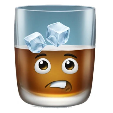 ice cold whiskey glass with ice cubes sticker