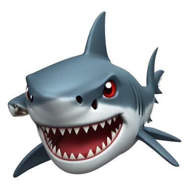 Red brutal badass shark sticker