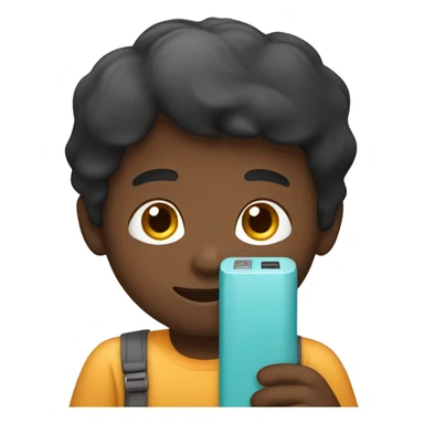 A boy holding power bank sticker