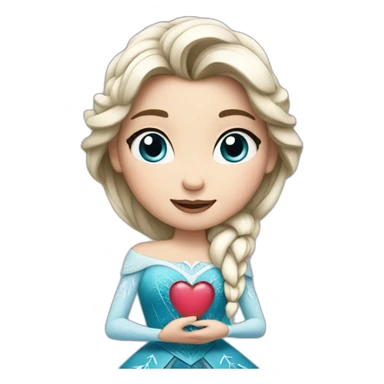 Anna un Frozen holding a heart sticker