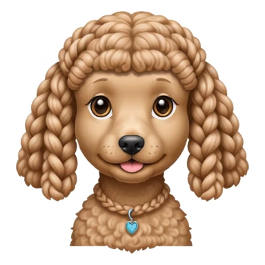 Miniature poodle with braids on its head sticker