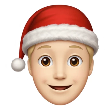 Una cara con gorro de navidad sticker