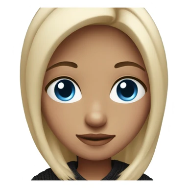 cozy girl in black sweater blue eyes straight hair sticker