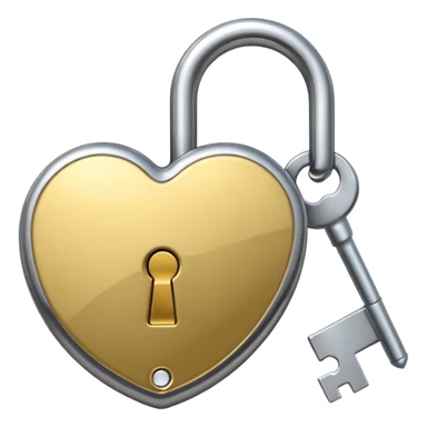 A chrome silver lock and key emoji, smooth metallic surfaces, glossy reflections, luxury swag vibe, minimal iOS emoji style, centered on clean white background sticker