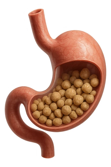 Sassi nello stomaco durante la digestione in 3d realistica sticker