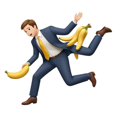 JD Vance stepping on a banana peel and falling backwards sticker