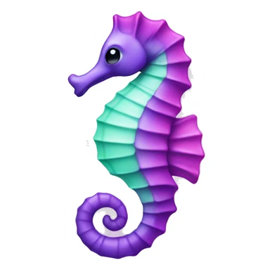 Pink purple and mint seahorse  sticker