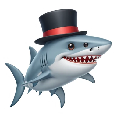shark with tophat sticker