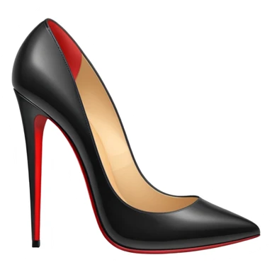 High stiletto black heel with red bottom  sticker