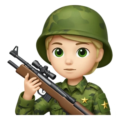 small soilder green soldier shooting sticker