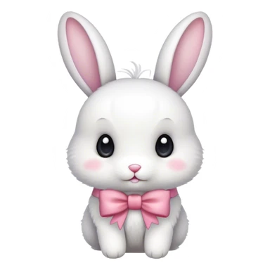 bunny with a bow cute small sticker