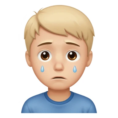 sad boy cartoon face expression sticker