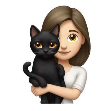Brunette white girl holding a black cat  sticker