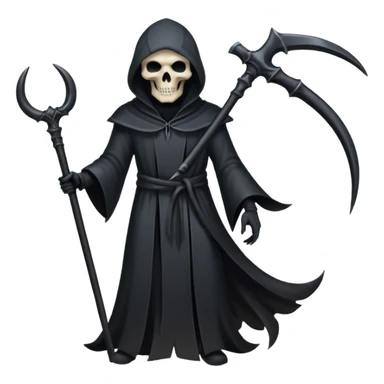 Shadow Scythe for grim reaper with black aura and the scythe must be black and straight in the handle with no additional things sticker