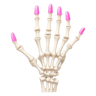 skeleton hand with long pink nails sticker